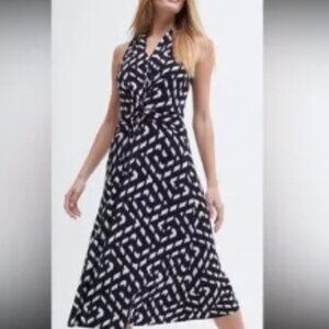 WHBM v-neck matte jersey sleeveless dress